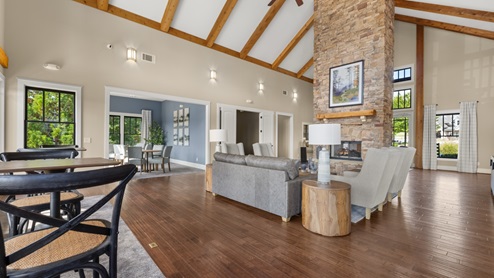 Seating area in community clubhouse