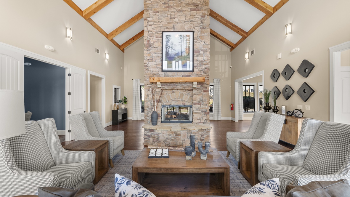Seating area in community clubhouse