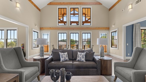 Seating area in community clubhouse