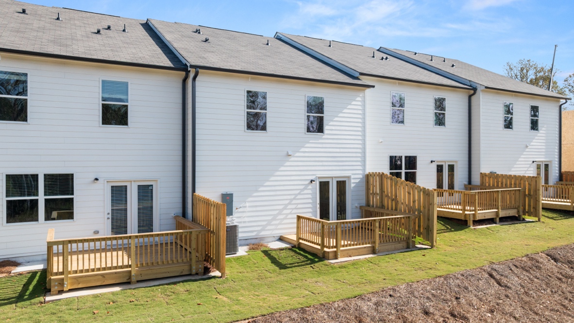 Exterior rear of townhomes