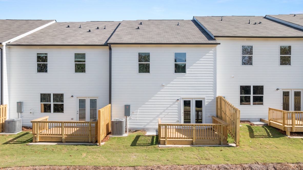 Exterior rear of townhomes