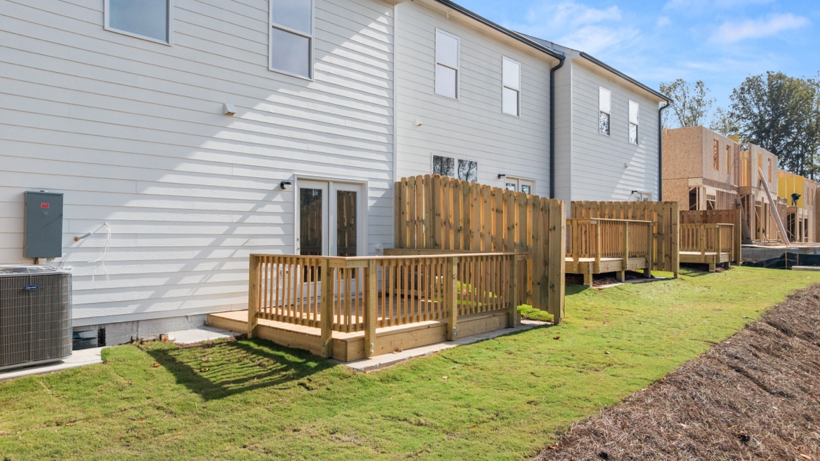 Exterior rear of townhomes