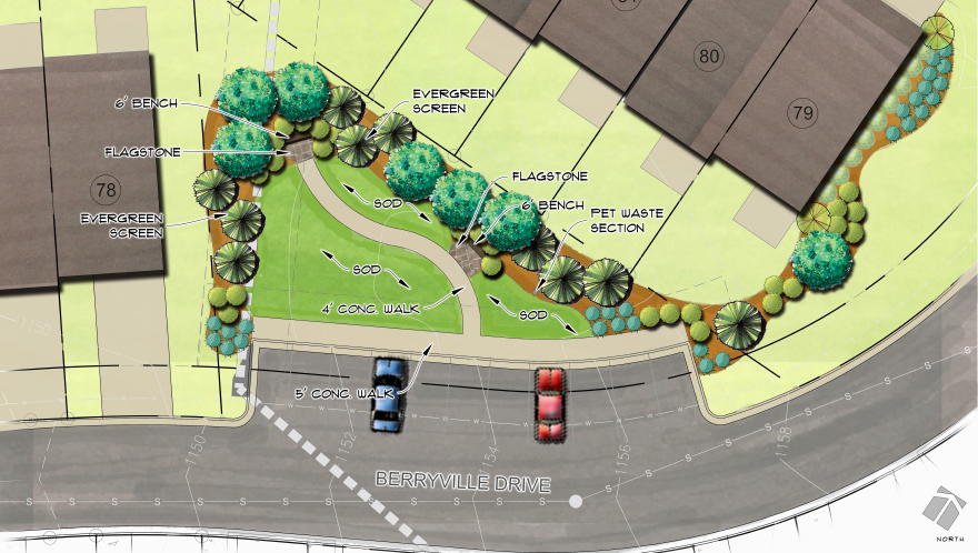 Future pocket park rendering