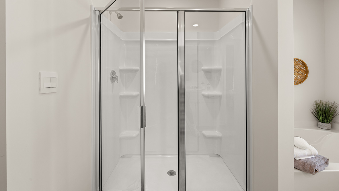 Interior primary bathroom with shower