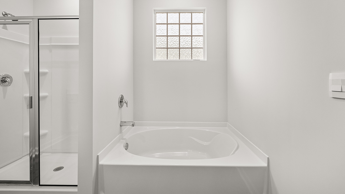 Interior primary bathroom with shower