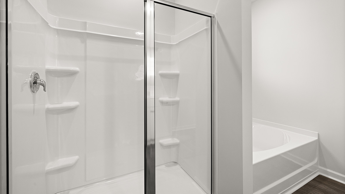 Interior primary bathroom with shower