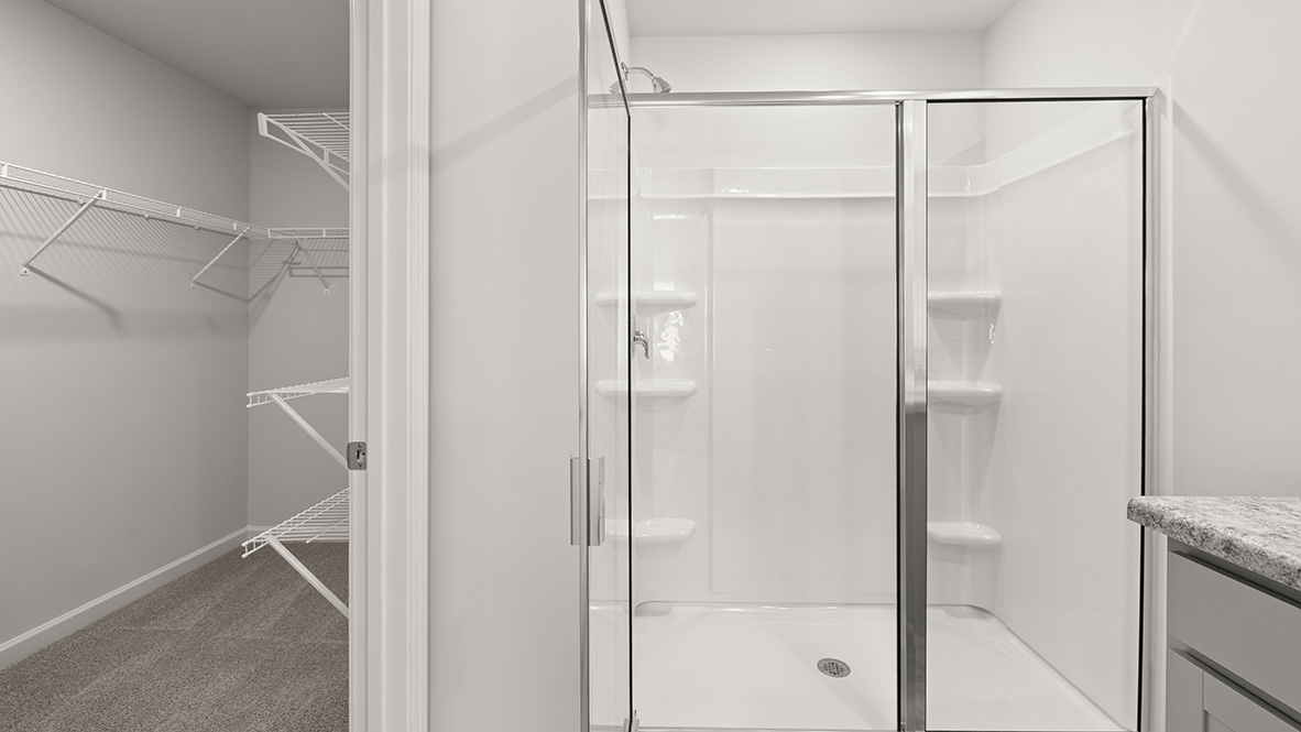 Interior primary bathroom with shower
