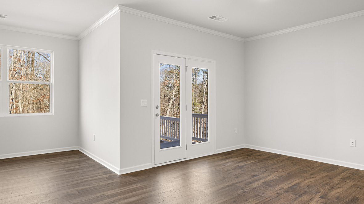 Interior dining area next to back patio doors