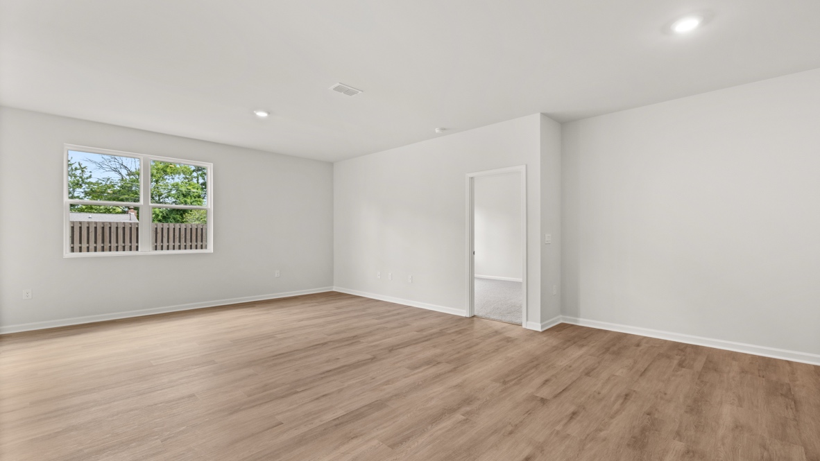 Interior living area with large window