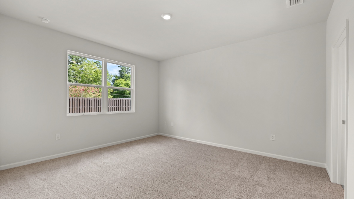 Interior bedroom with large window