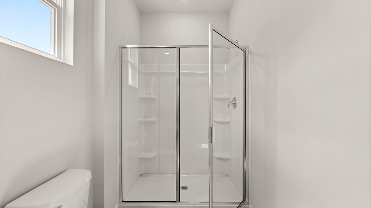 Interior bathroom with shower