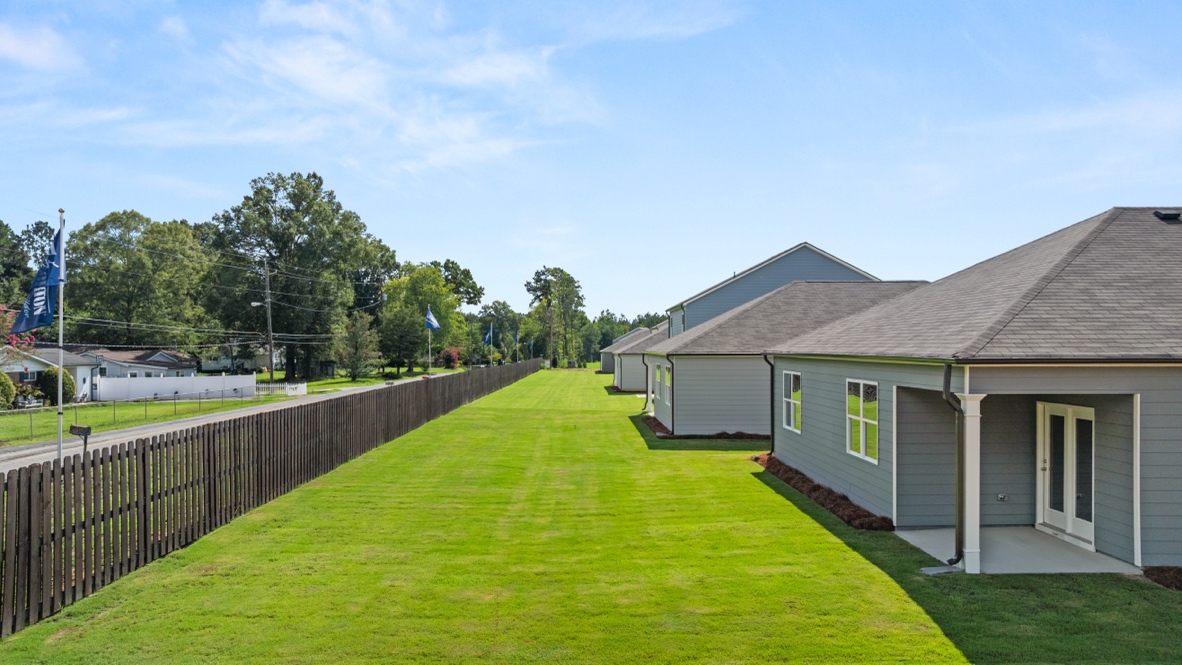 Exterior view of back yards and homes