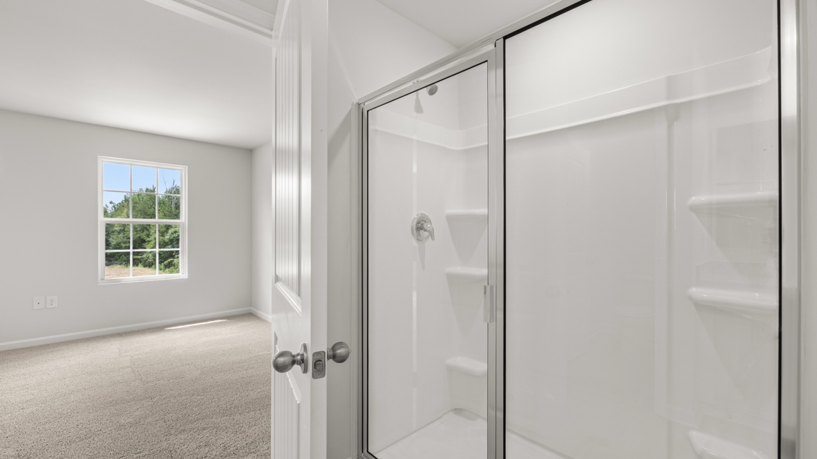 Interior bathroom with shower