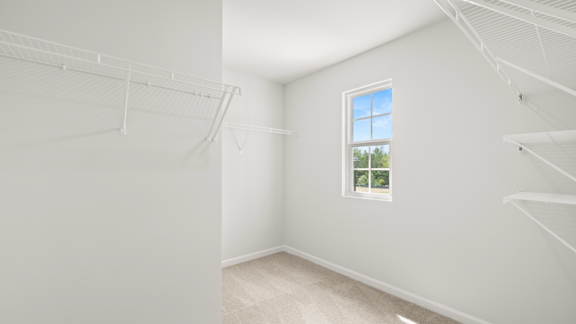Interior walk-in closet with window