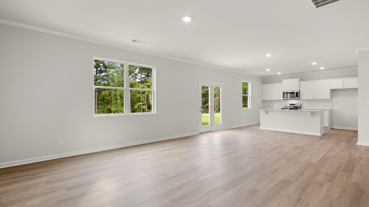 Interior living area with large windows