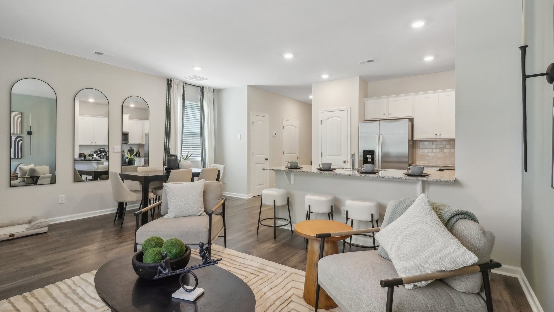 Interior living area open to kitchen