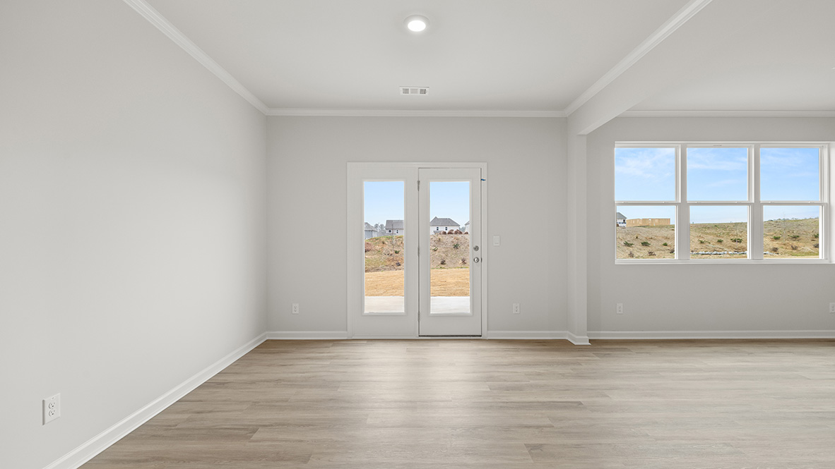Interior living area with large windows