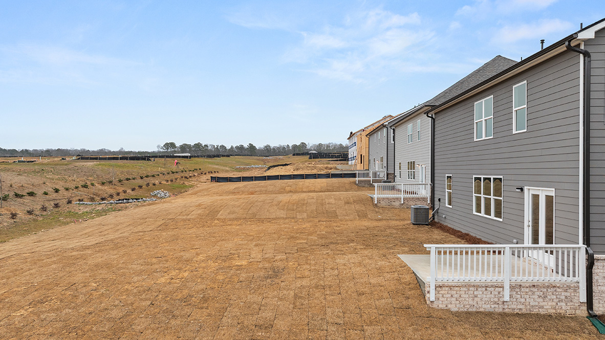 Exterior rear view of homes