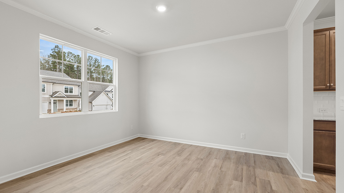 Interior flex room with large window