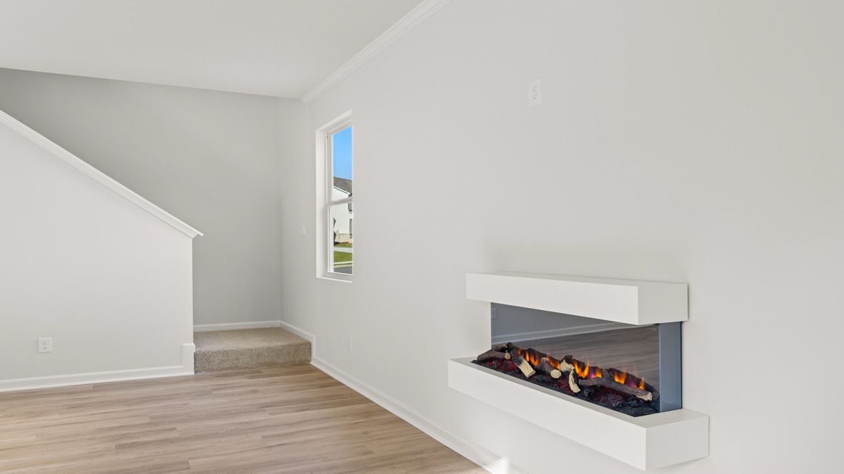 Interior living area with fire place