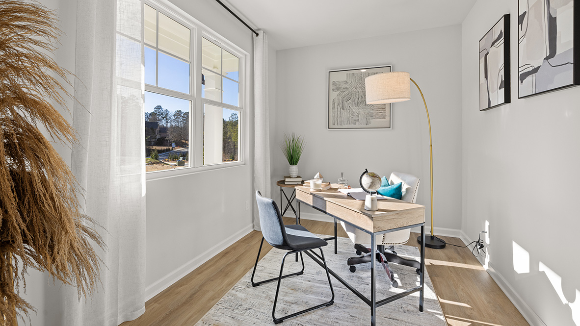 Interior office with large window