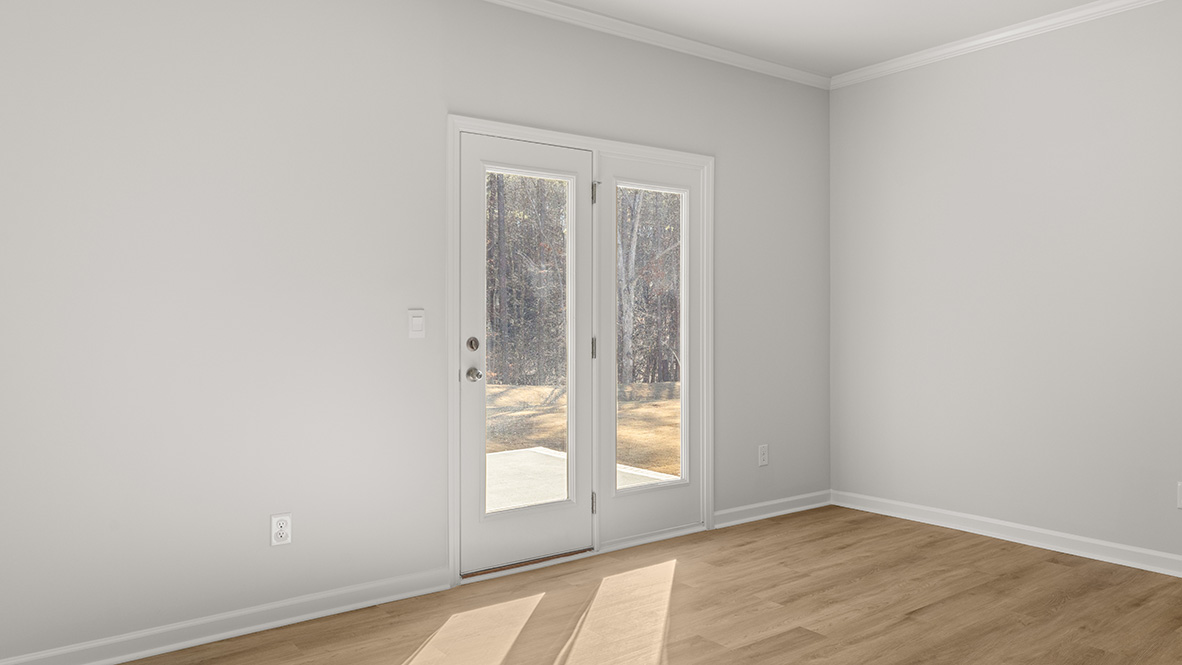 Interior living area next to back patio doors