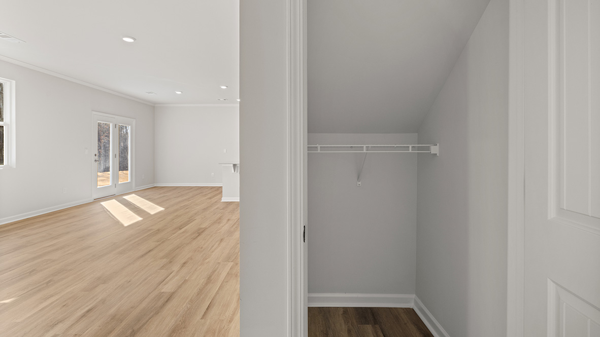 Interior hallway with hallway closet