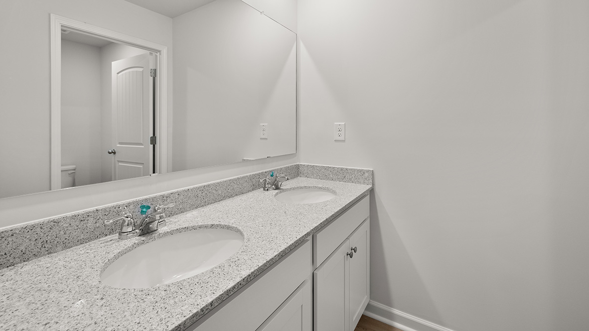 Interior bathroom with double sink