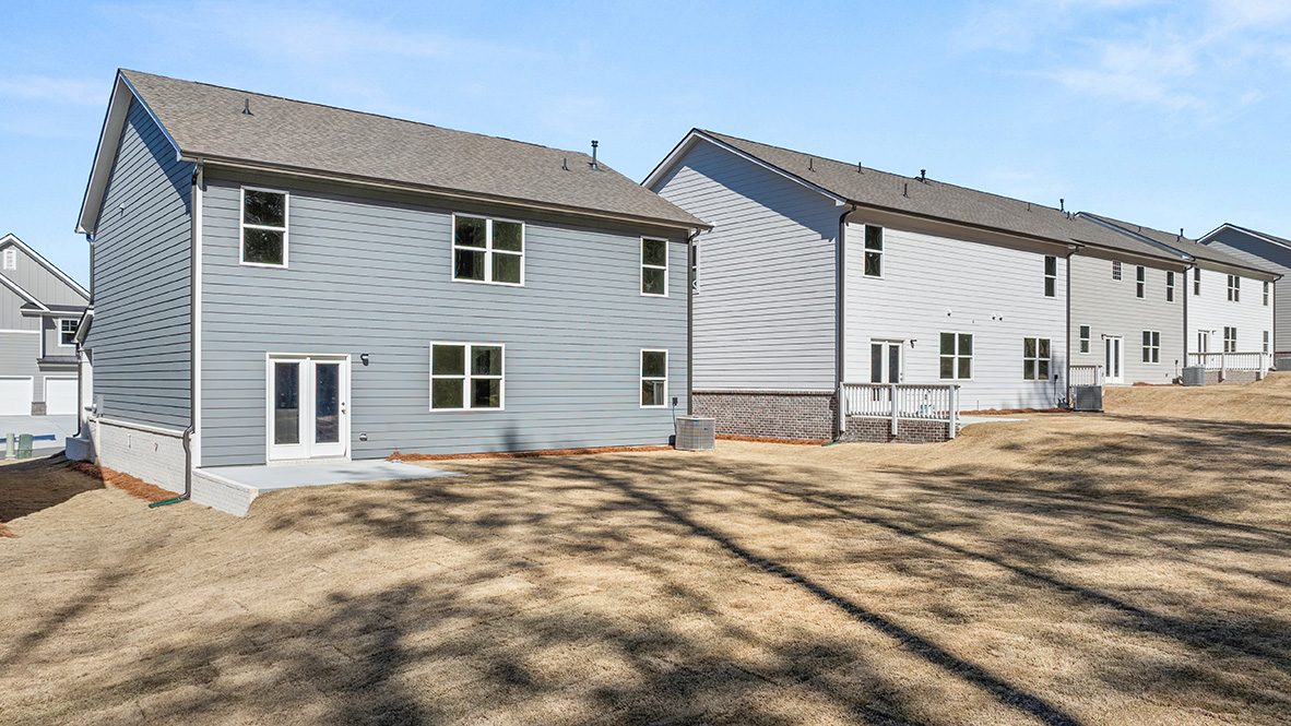 Exterior view of back yards and homes