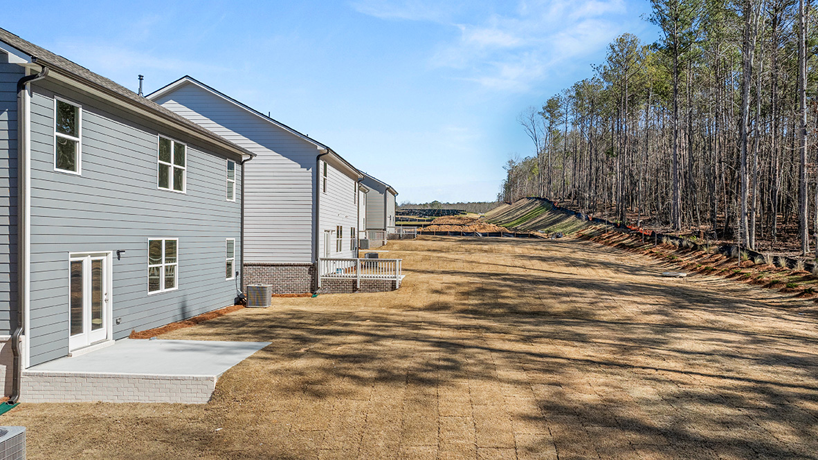 Exterior view of back yards and homes