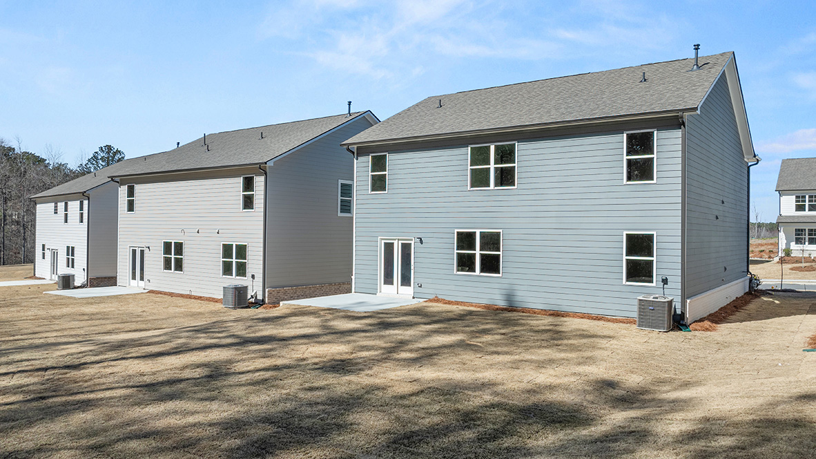 Exterior view of back yards and homes