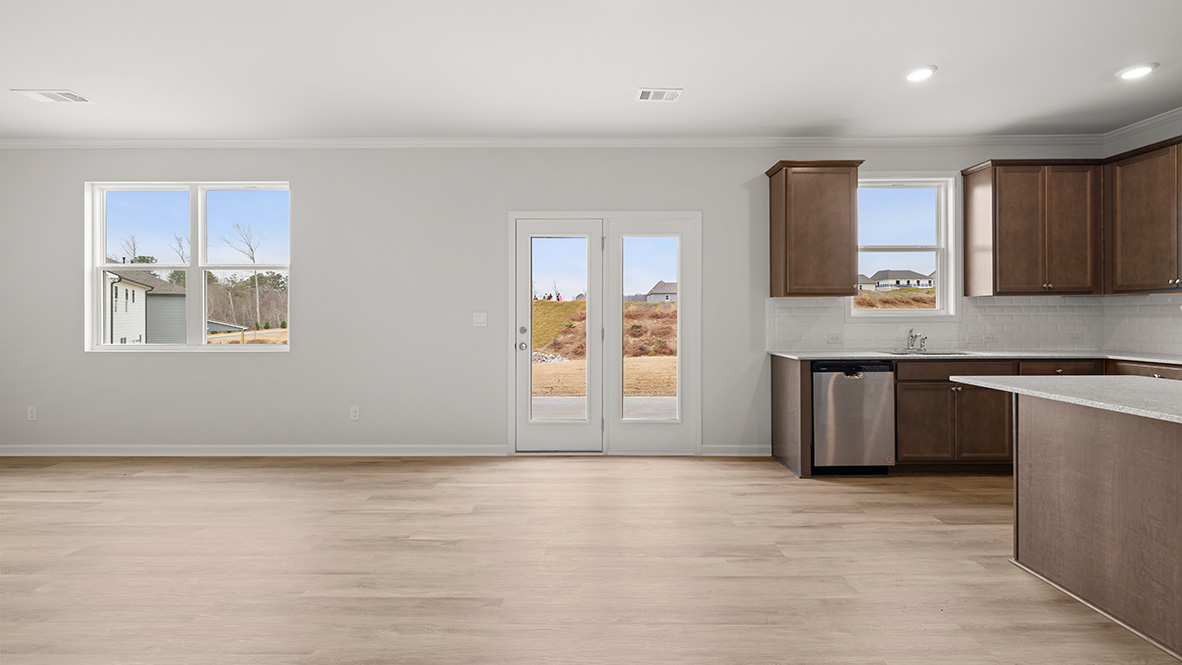 Interior living area open to kitchen