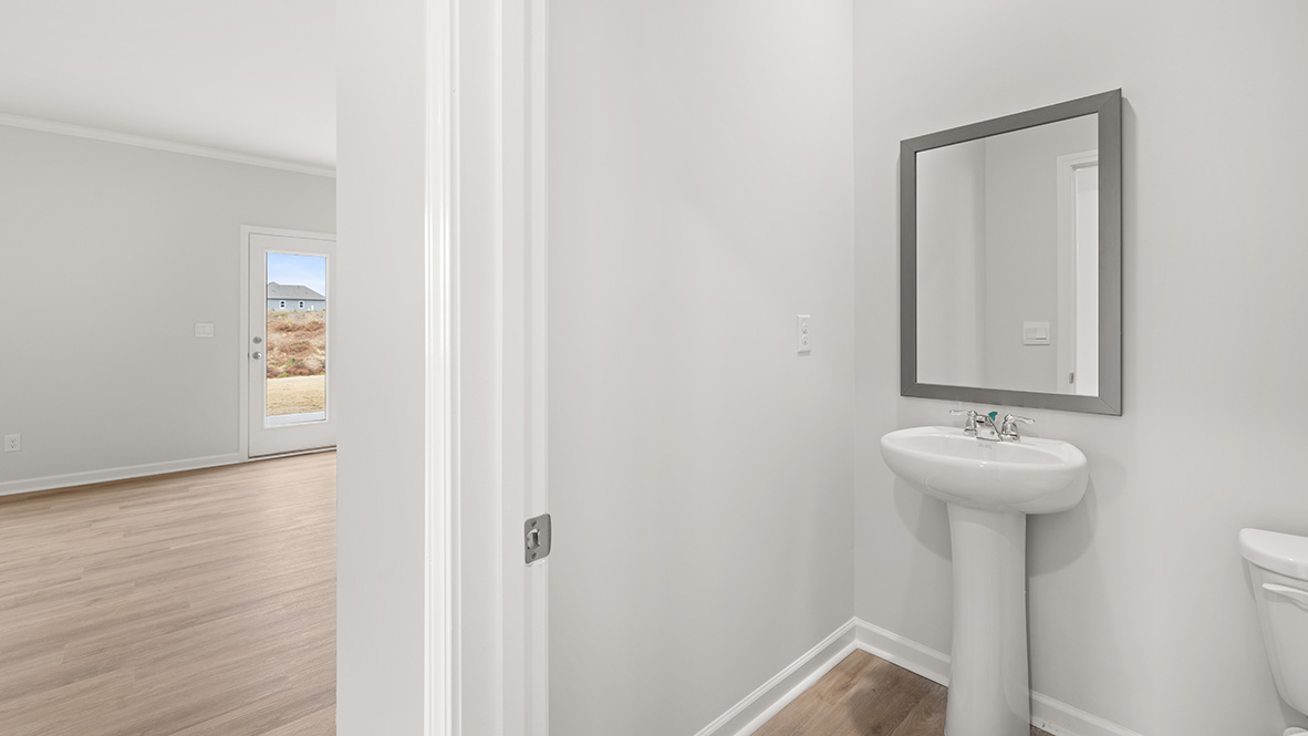 Interior half bathroom