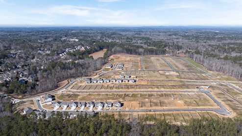 Drone image of Hamptons at Riverwood community.