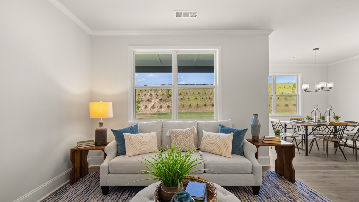 living room with view to back yard