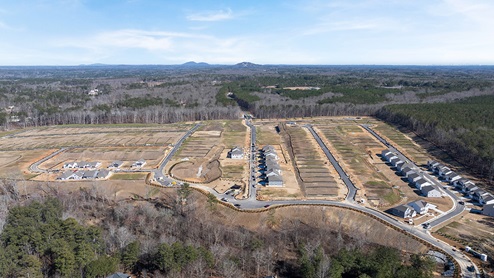 Aerial view of neighborhood layout.