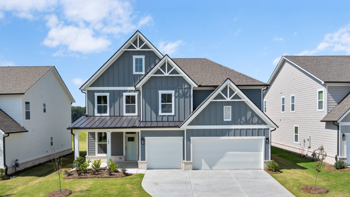 Front exterior of the Westerly floorplan at Hamptons at Riverwood East