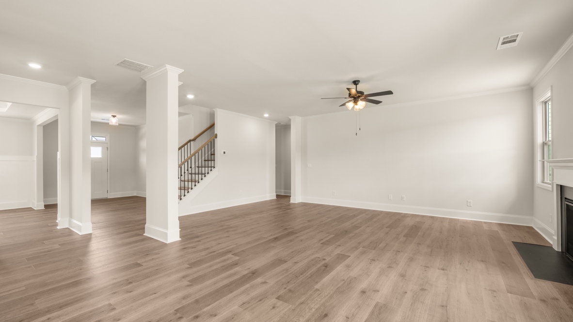 Interior living area open to staircase