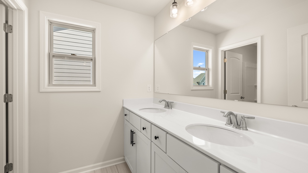 Interior bathroom with double sink