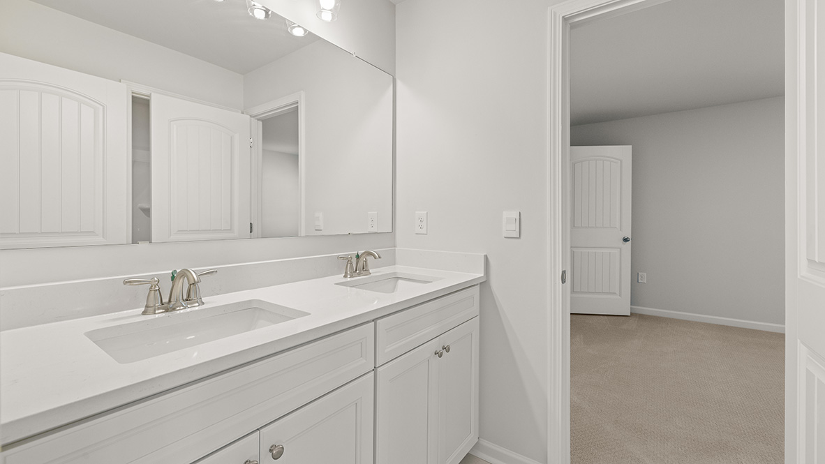 Interior bathroom with double sink