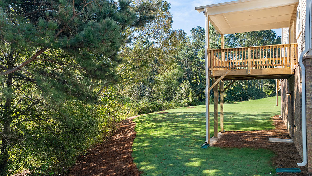 Exterior rear view of two-story home