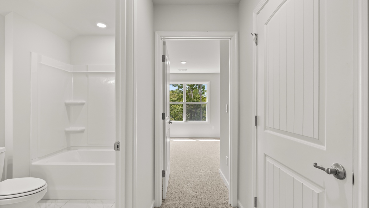 Interior bathroom with full-sized shower
