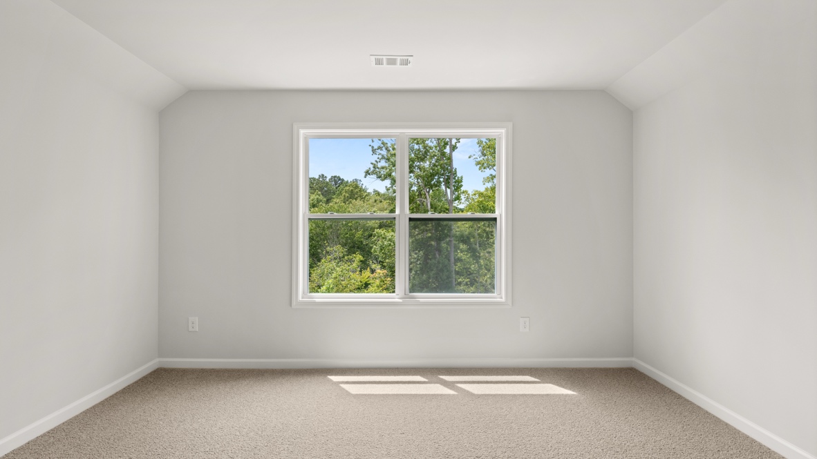 Interior bedroom with large window