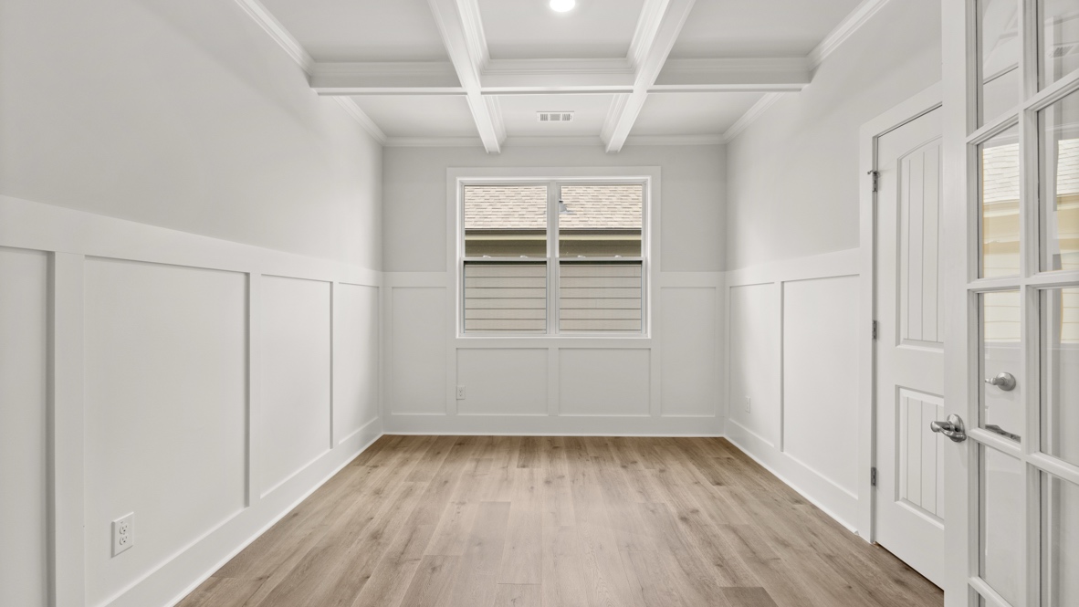 Interior flex room with large window