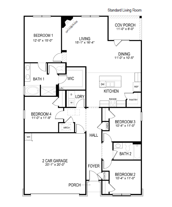 Standard Cali floorplan at Hamptons at Riverwood North