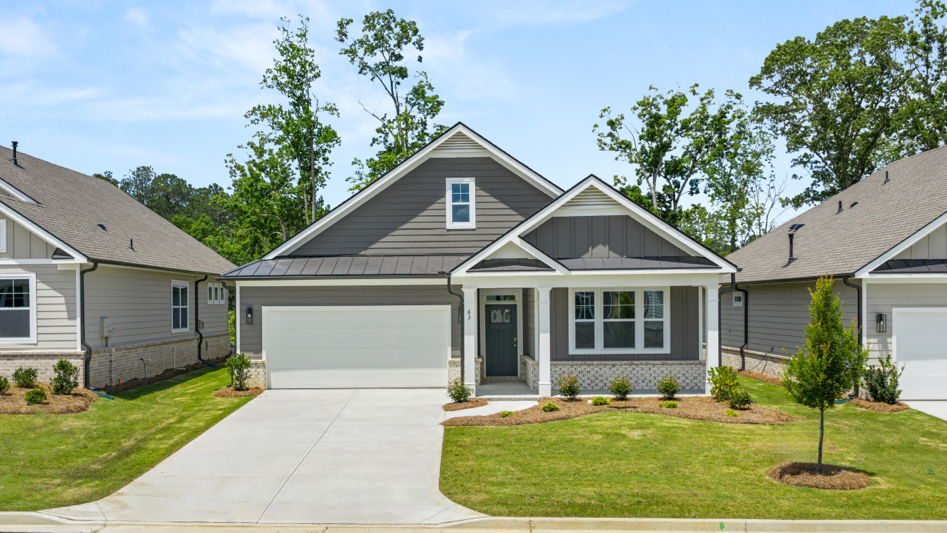 Front exterior of the Clifton plan at Hamptons at Riverwood North