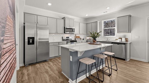 upgraded kitchen with a large center island