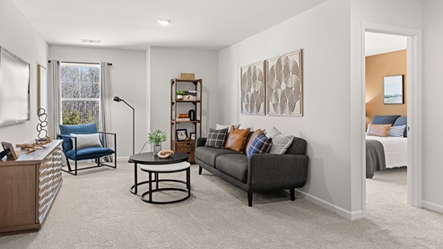 large open loft area used as a living space