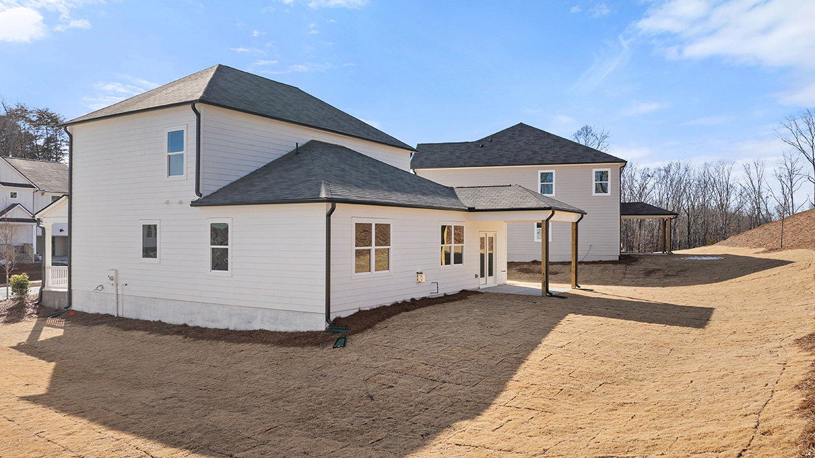 Rear exterior of the Belfort floorplan at Falcon Landing in Gainesville, GA