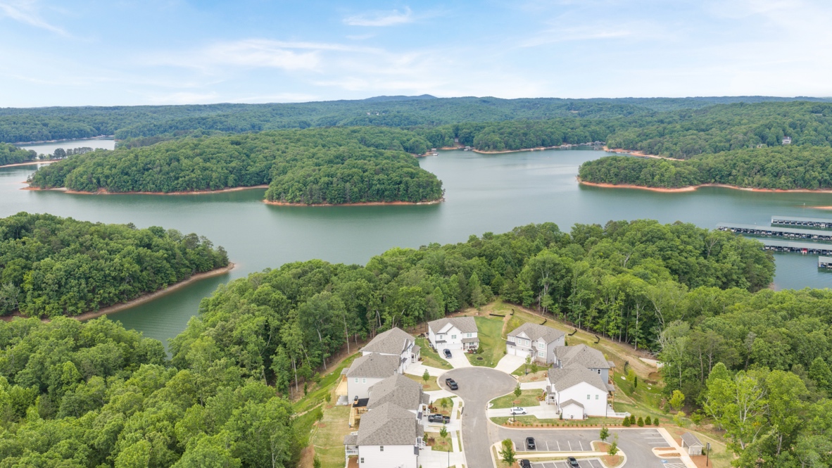 Falcon Landing community street near Lake Lanier